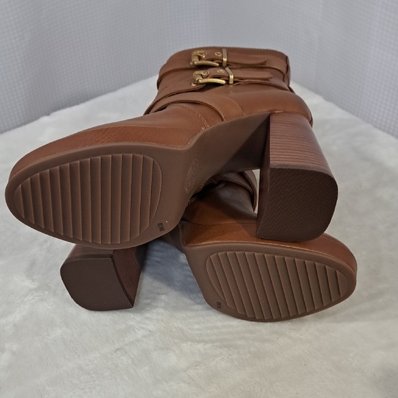 Vince Camuto Brown Heeled Boots with Buckle Detail - Picture 5 of 10